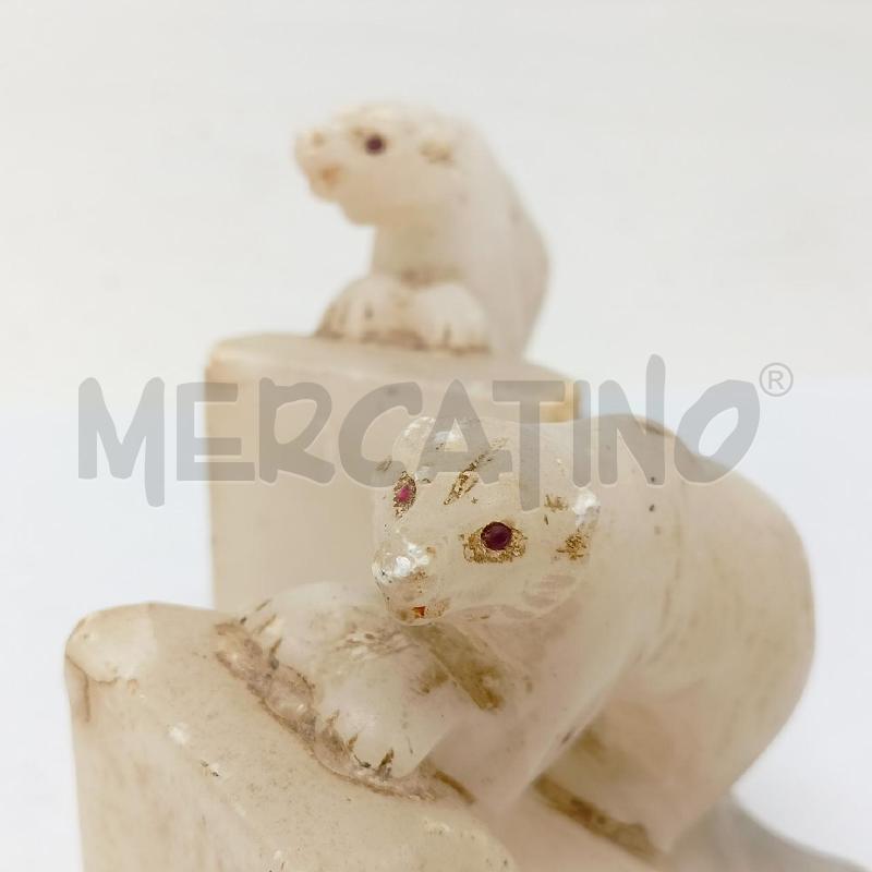 FERMA LIBRI ALABASTRO ORSO POLARE DETTAGLI OCCHI ROSSI | Mercatino dell'Usato Roma re di roma 5
