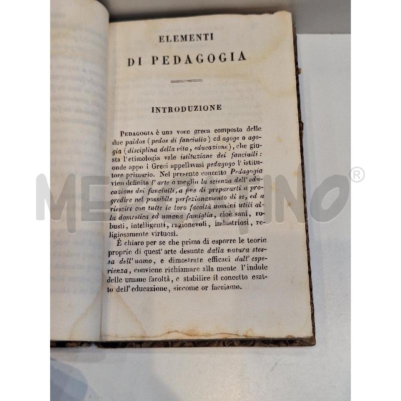 FERRANTE APORTI ELEMENTI DI PEDAGOGIA 1847 SOCIETÀ EDITRICE ROMANA | Mercatino dell'Usato Roma re di roma 4