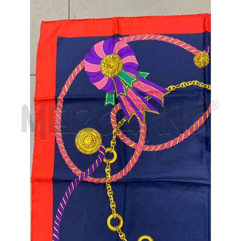 FOULARD CELINE BLU ROSSO FIOCCO VIOLA  | Mercatino dell'Usato Roma re di roma 4