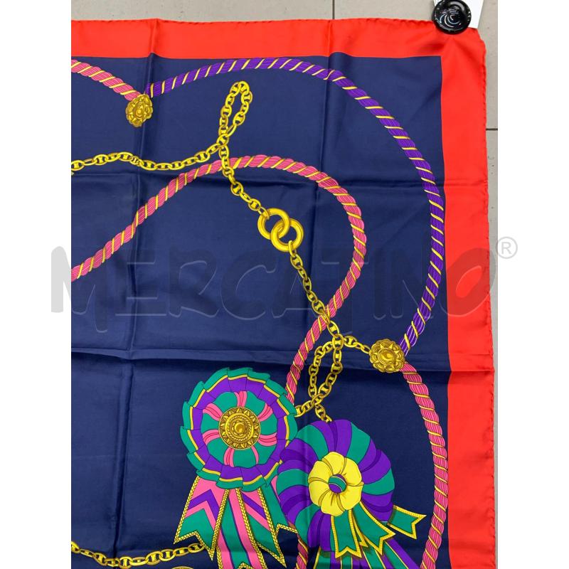 FOULARD CELINE BLU ROSSO FIOCCO VIOLA  | Mercatino dell'Usato Roma re di roma 5
