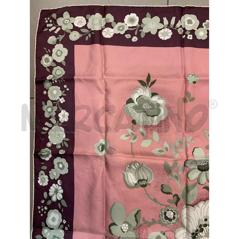 FOULARD CHRISTIAN DIOR ROSA FIORI BORDO PRUGNA | Mercatino dell'Usato Roma re di roma 2