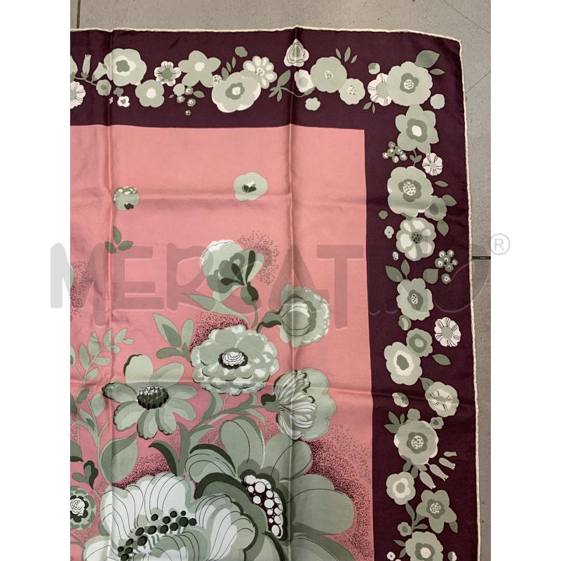 FOULARD CHRISTIAN DIOR ROSA FIORI BORDO PRUGNA | Mercatino dell'Usato Roma re di roma 4