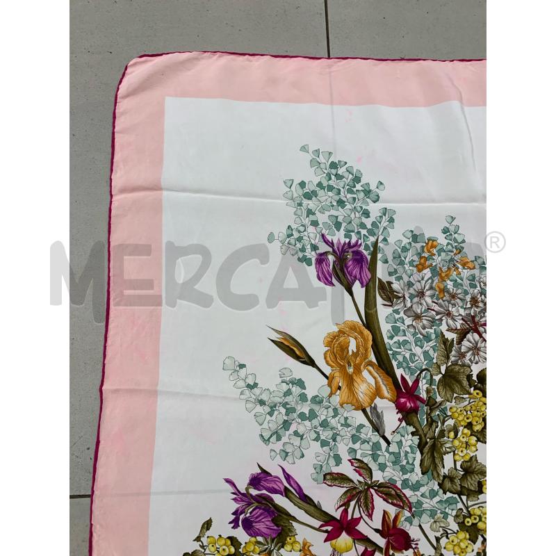 FOULARD MANTERO STAMPA FLOREALE SETA ROSA PANNA  | Mercatino dell'Usato Roma re di roma 3