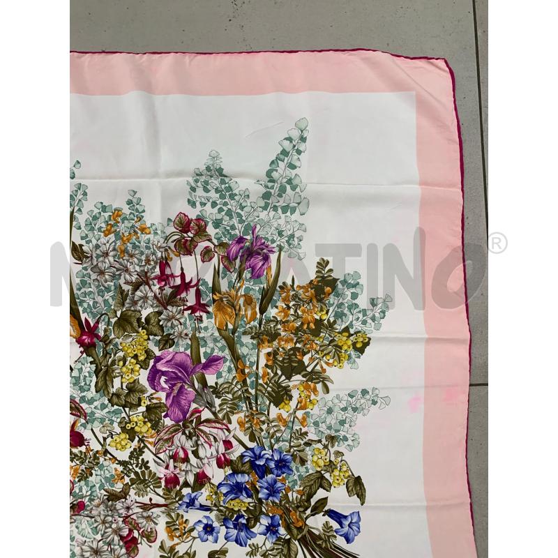 FOULARD MANTERO STAMPA FLOREALE SETA ROSA PANNA  | Mercatino dell'Usato Roma re di roma 4