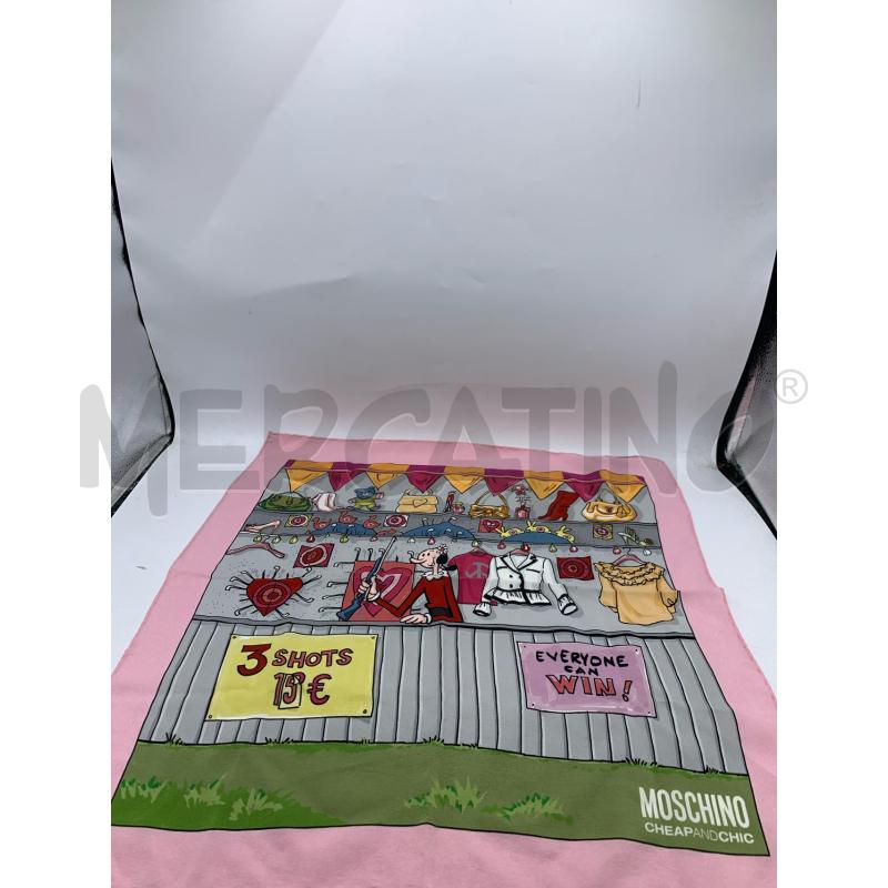 FOULARD MOSCHINO CHEAP AND CHIC ROSA STAMPA OLIVIA | Mercatino dell'Usato Roma re di roma 1