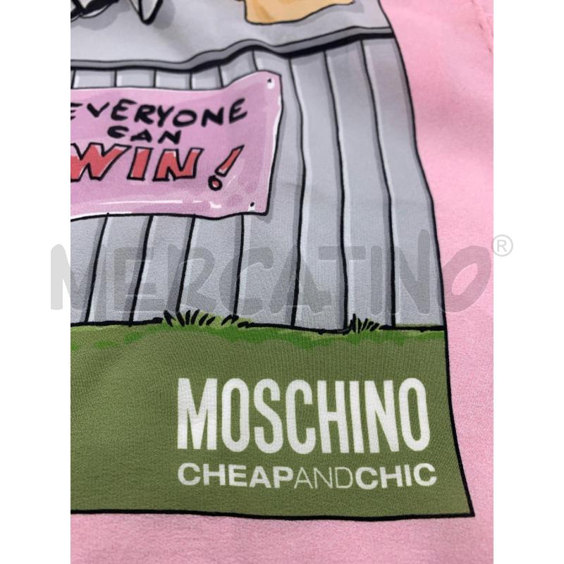 FOULARD MOSCHINO CHEAP AND CHIC ROSA STAMPA OLIVIA | Mercatino dell'Usato Roma re di roma 4