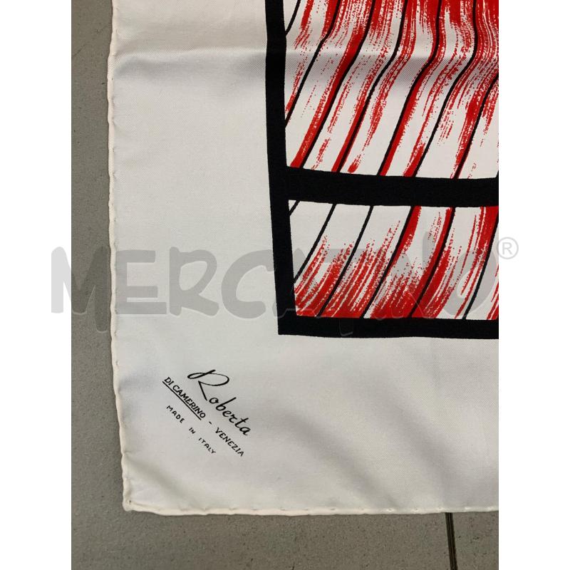FOULARD ROBERTA DI CAMERINO BIANCO ROSSO  | Mercatino dell'Usato Roma re di roma 2