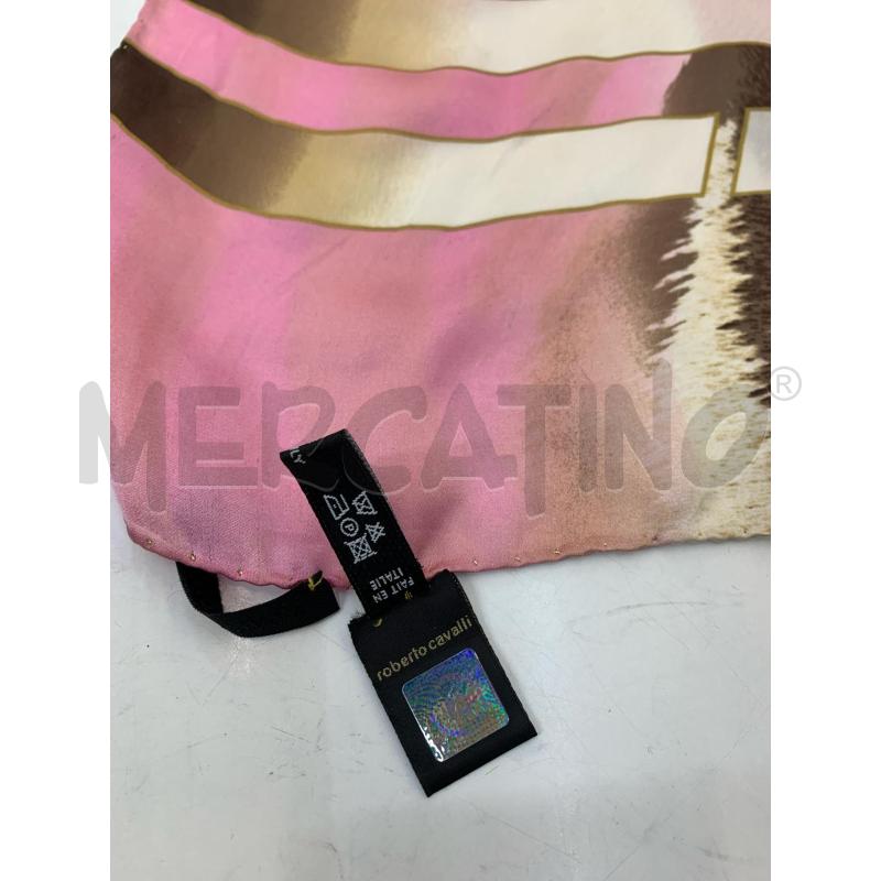 FOULARD ROBERTO CAVALLI ROSA ANIMALIER  | Mercatino dell'Usato Roma re di roma 5