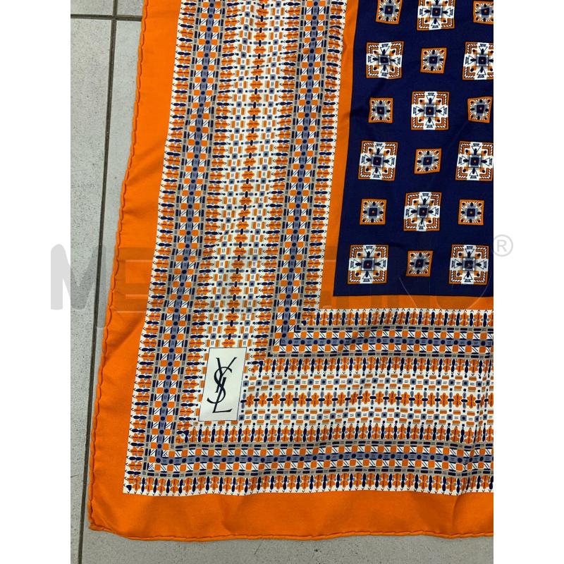FOULARD YVES SAINT LAURENT ARANCIO BLU  | Mercatino dell'Usato Roma re di roma 2