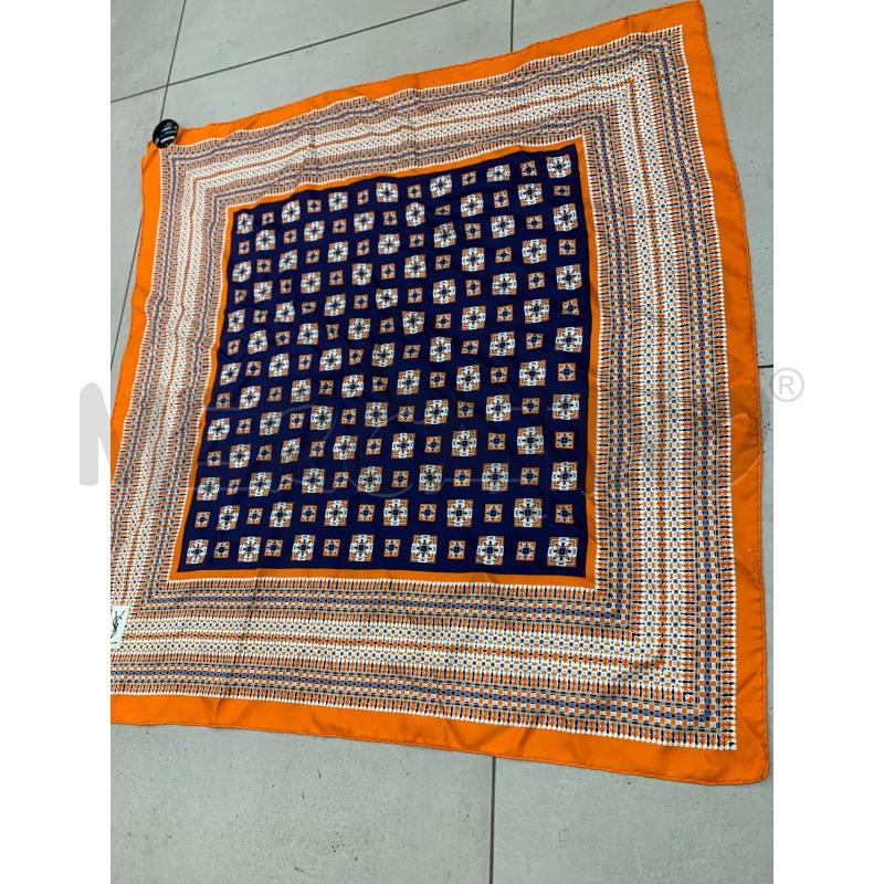 FOULARD YVES SAINT LAURENT ARANCIO BLU  | Mercatino dell'Usato Roma re di roma 5