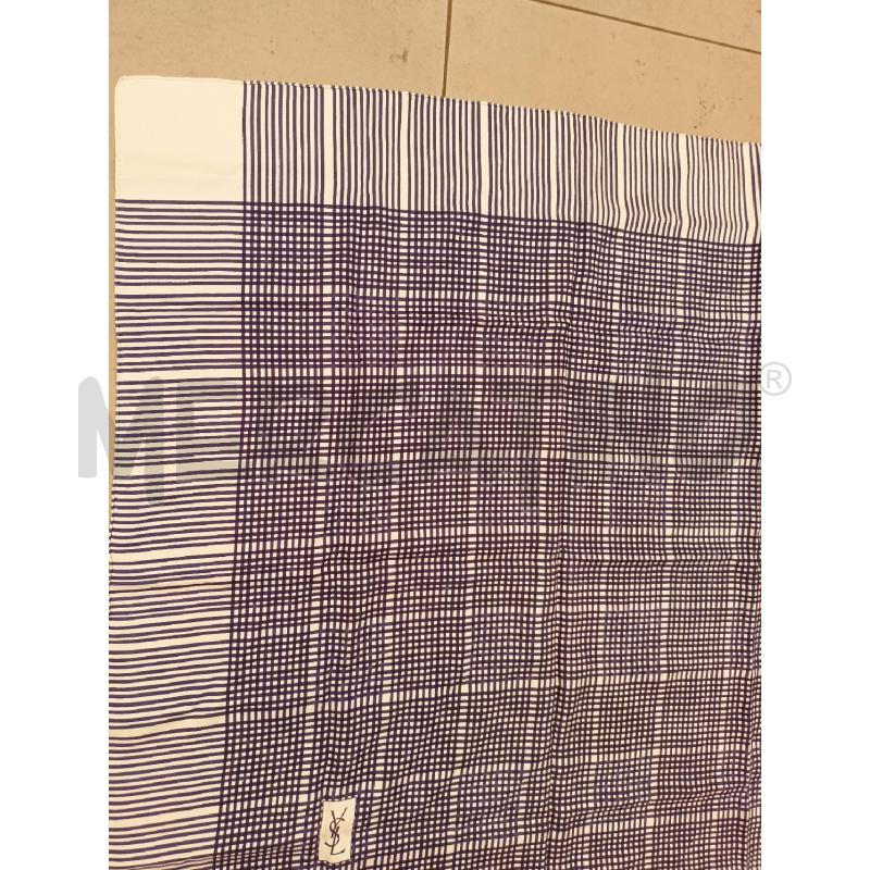 FOULARD YVES SAINT LAURENT GHIAGGIO LINEE GEOMETRIE BLU  | Mercatino dell'Usato Roma re di roma 3
