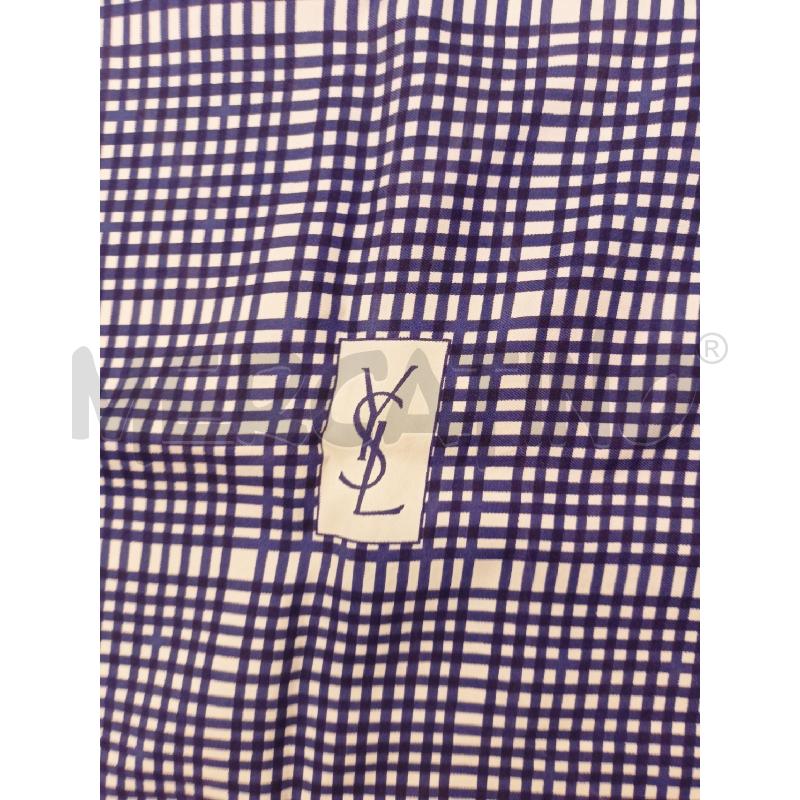 FOULARD YVES SAINT LAURENT GHIAGGIO LINEE GEOMETRIE BLU  | Mercatino dell'Usato Roma re di roma 5