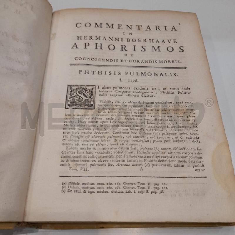 GERARDI VAN SWIETEN COMMENTARIA IN APHORISMOS DE COGNOSCENDIS ET CURANDIS MORBIS TOMUS SEPTIMUS 1786 | Mercatino dell'Usato Roma re di roma 5