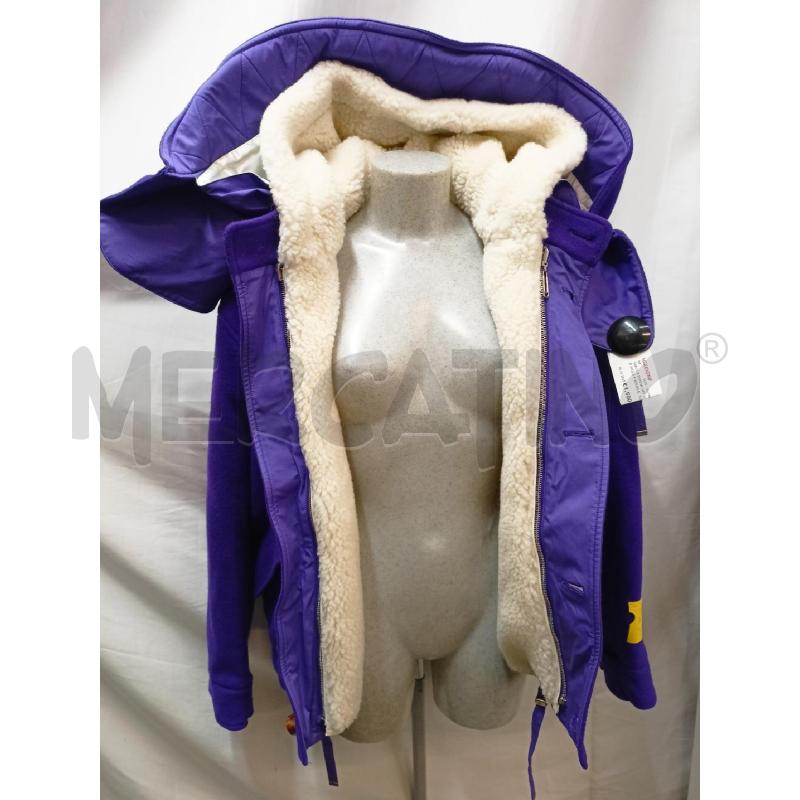 GIACCA DONNA OFF WHITE VIOLA FODERA ECOPELLICCIA REMOVIBILE | Mercatino dell'Usato Roma re di roma 4