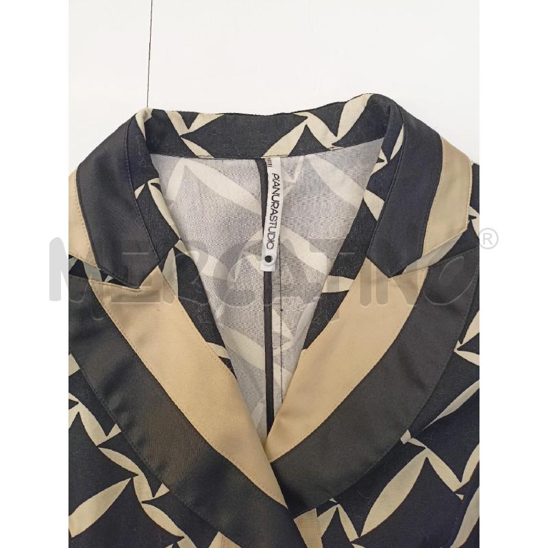 GIACCA PIANURA STUDIO NERO RICAMI BEIGE  | Mercatino dell'Usato Roma re di roma 5