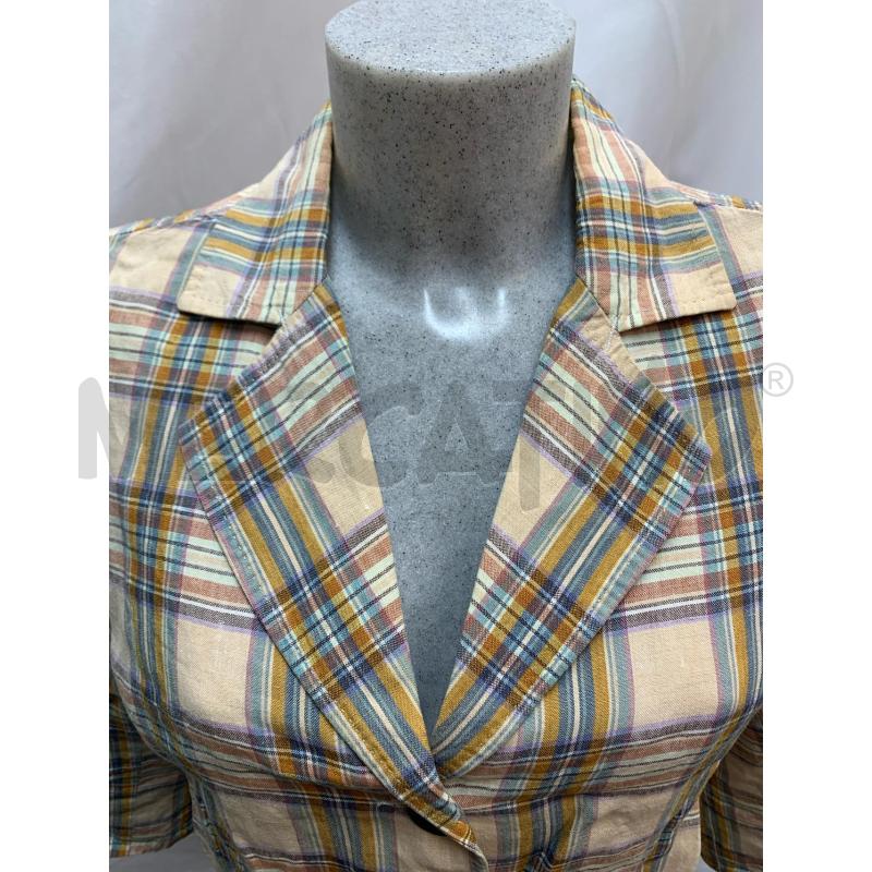 GIACCA WOOLRICH LINO BEIGE QUADRETTI MULTICOLOR | Mercatino dell'Usato Roma re di roma 4