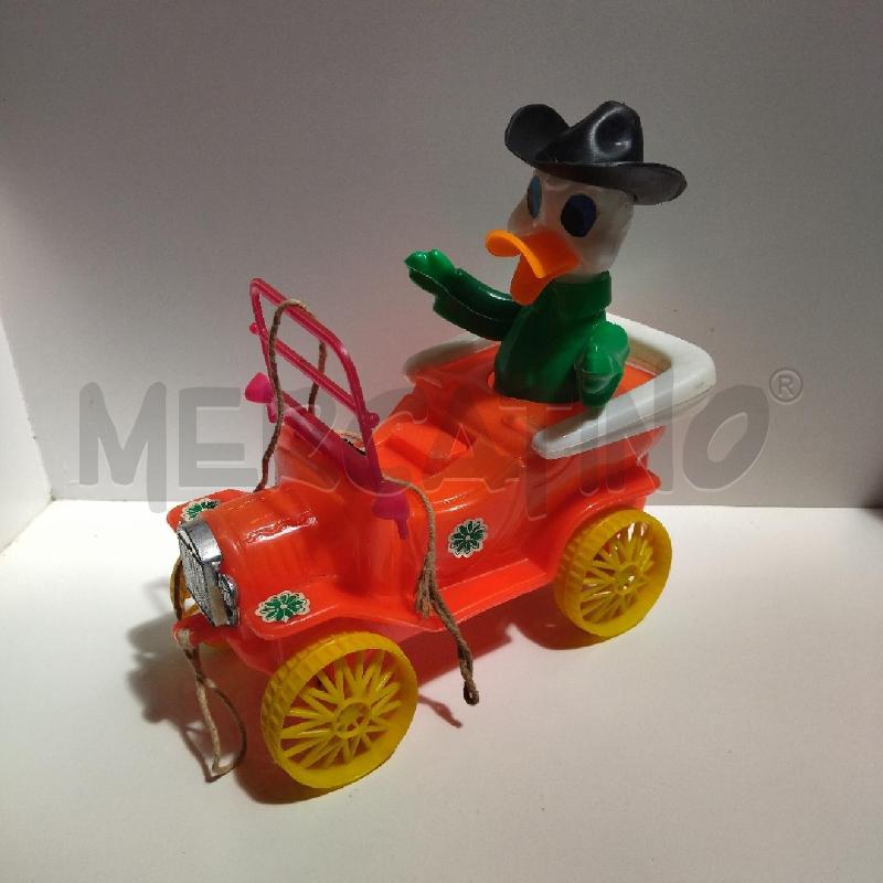 GIOCATTOLO ANNI 60 PAPERO COWBOY SU AUTO IN PLASTICA MARCA NIAGARA GIOCATTOLI ART.506 | Mercatino dell'Usato Roma re di roma 2