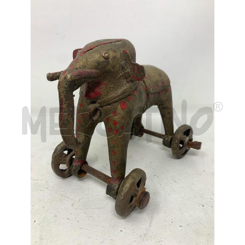 GIOCATTOLO ETNICO BRONZO ELEFANTINO ROTELLE EPOCA | Mercatino dell'Usato Roma re di roma 1