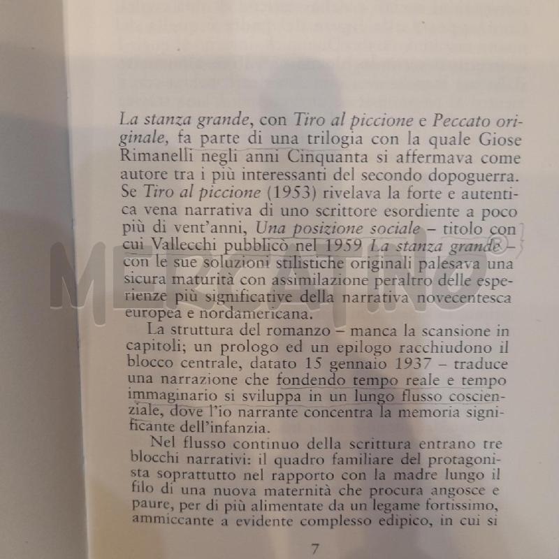 GIOSE RIMANELLI LA STANZA GRANDE 1996 AVAGLIANO PRIMA EDIZIONE | Mercatino dell'Usato Roma re di roma 4