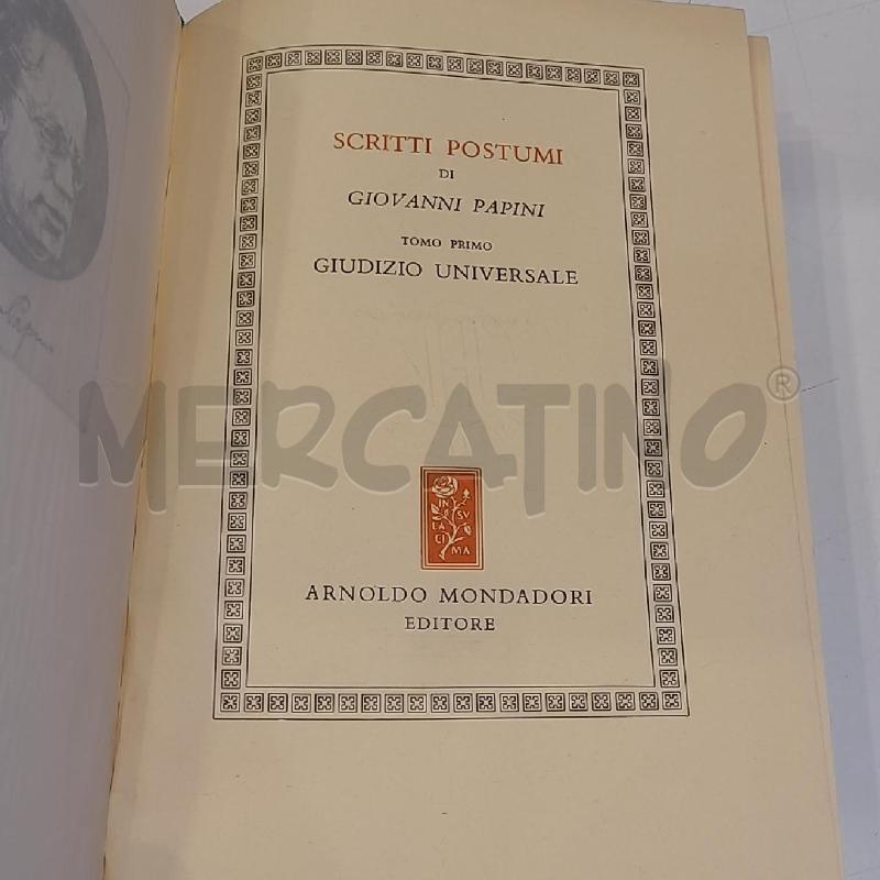 GIOVANNI PAPINI SCRITTI POSTUMI MONDADORI 1966 | Mercatino dell'Usato Roma re di roma 3