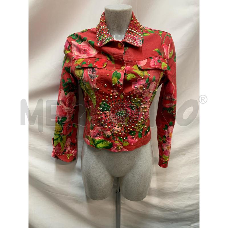 GIUBBINO DONNA BLUMARINE ROSSO FIORI STRASS | Mercatino dell'Usato Roma re di roma 1