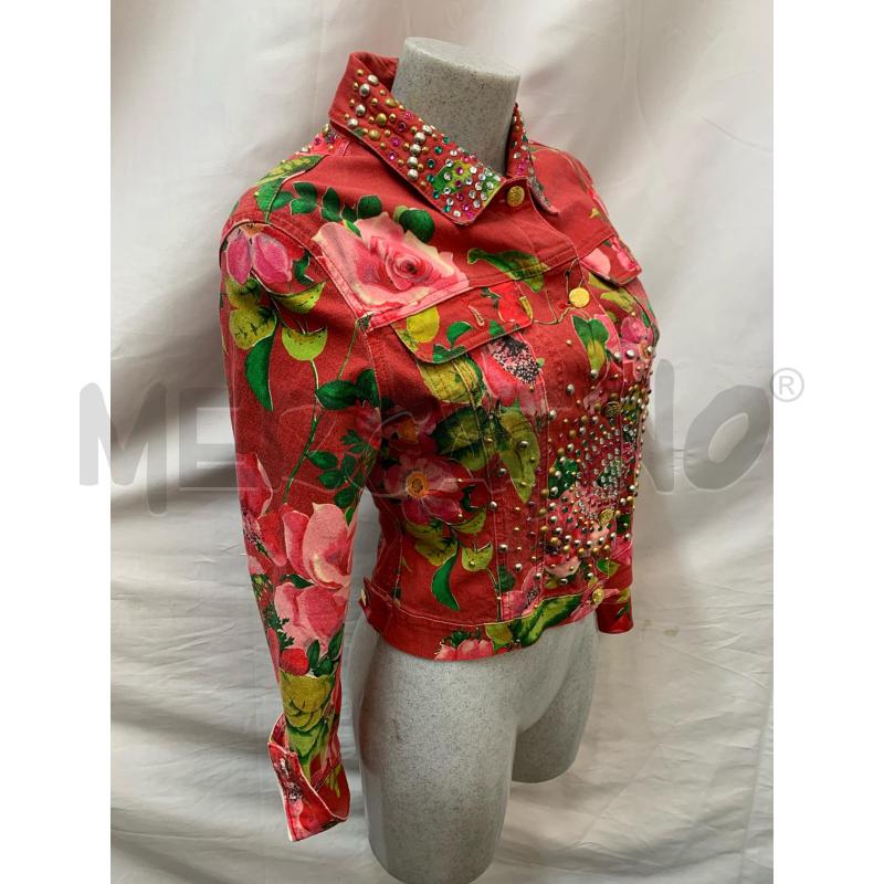 GIUBBINO DONNA BLUMARINE ROSSO FIORI STRASS | Mercatino dell'Usato Roma re di roma 2