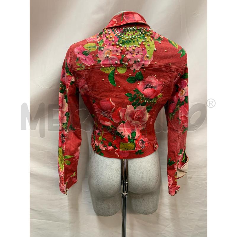 GIUBBINO DONNA BLUMARINE ROSSO FIORI STRASS | Mercatino dell'Usato Roma re di roma 3