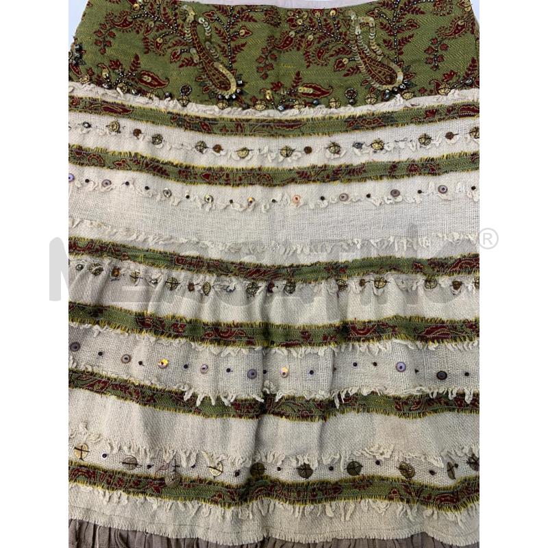 GONNA LUISA SPAGNOLI BEIGE VERDE PAILLETTES ROSS | Mercatino dell'Usato Roma re di roma 4