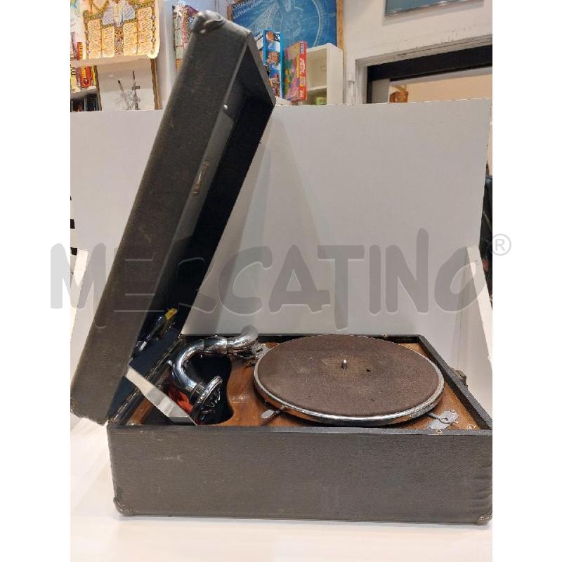 GRAMMOFONO PORTATILE EPOCA HMV CARICA MANUALE NON TESTATO  | Mercatino dell'Usato Roma re di roma 3