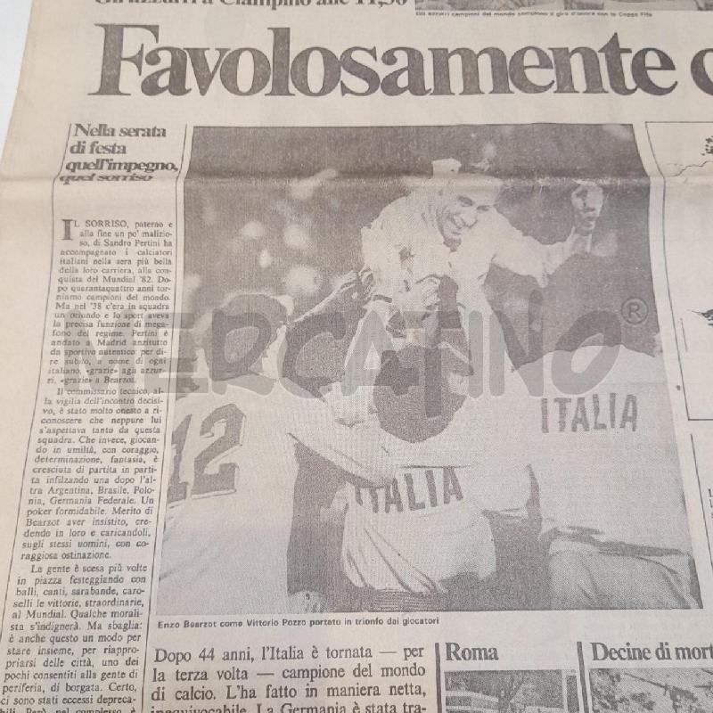 IL MESSAGGERO 12 LUGLIO 1982 ITALIA-GERMANIA 3-1 VITTORIA MONDIALI DI CALCIO | Mercatino dell'Usato Roma re di roma 4