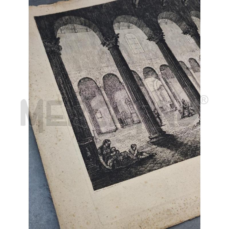 INCISIONE ANTONIO SARTI BASILICA DI S. SABINA ROMA 1826 MISURA 85X62 CM | Mercatino dell'Usato Roma re di roma 2