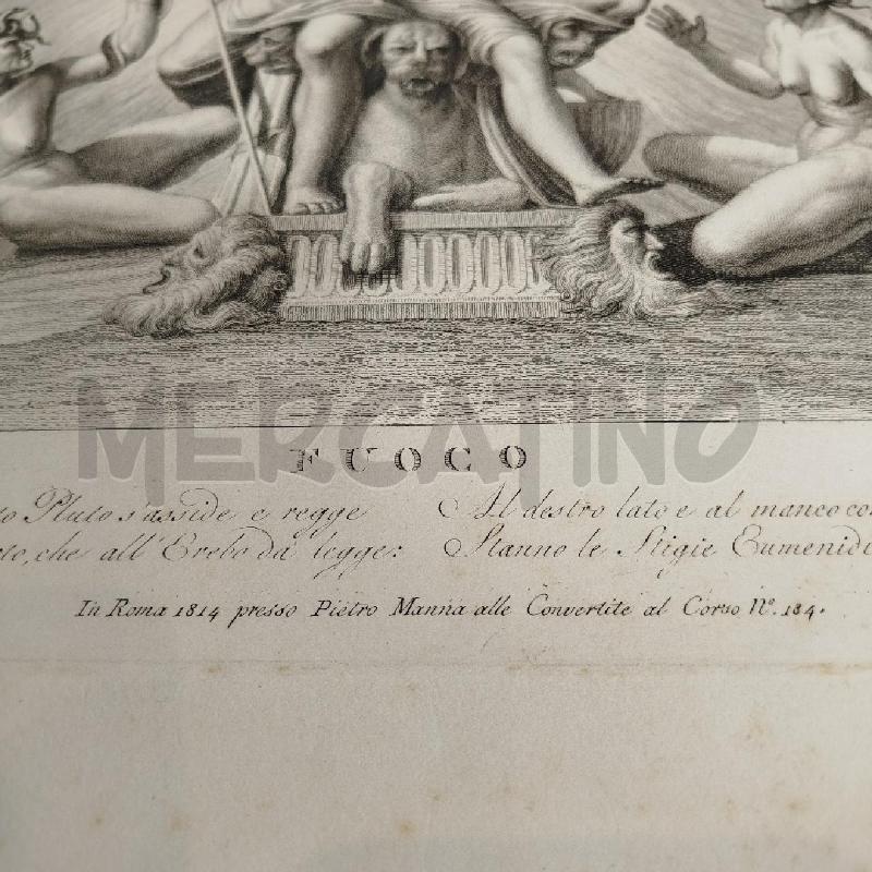 INCISIONE OTTAVIANINI 1814 FUOCO MISURA 60X47 CM | Mercatino dell'Usato Roma re di roma 3