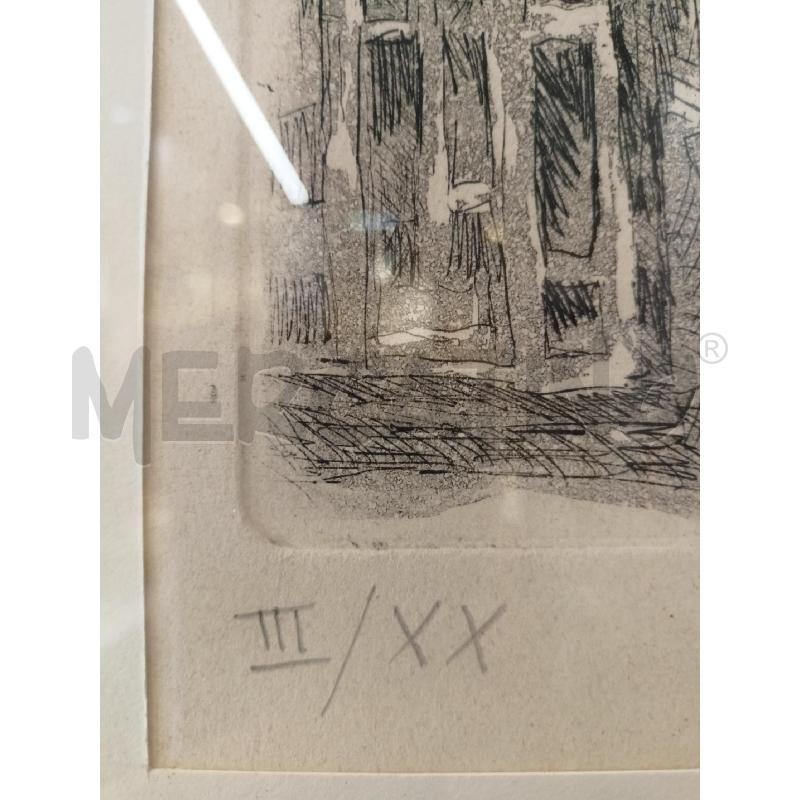 INCISIONE PALAZZI ALBERI MONTAGNA CORNICE LEGNO PERFILO ORO RETTANGOLARE | Mercatino dell'Usato Roma re di roma 3