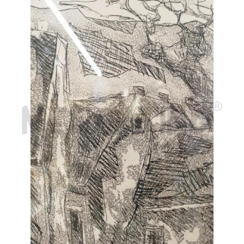 INCISIONE PALAZZI ALBERI MONTAGNA CORNICE LEGNO PERFILO ORO RETTANGOLARE | Mercatino dell'Usato Roma re di roma 4