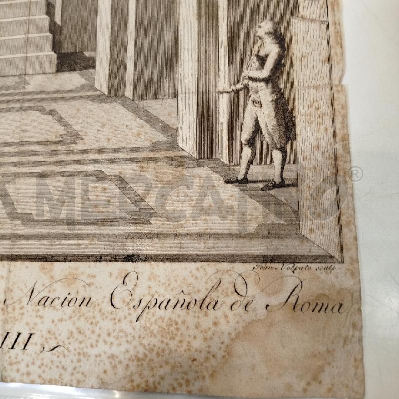 INCISIONE TUMOLO RE CARLO III CHIESA DI SAN GIACOMO DEGLI SPAGNOLI 800 NON DATATA | Mercatino dell'Usato Roma re di roma 3