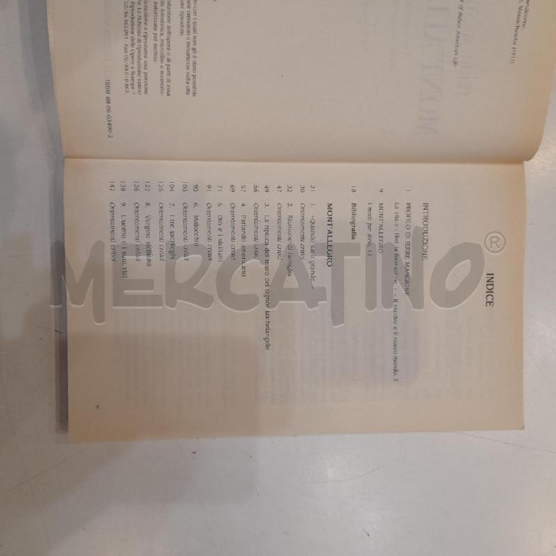 JERRE MANGIONE MONT'ALLEGRO SEI 1996 | Mercatino dell'Usato Roma re di roma 3