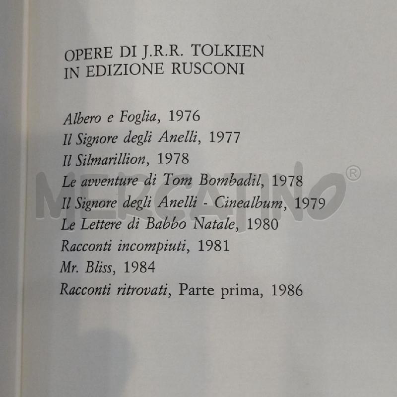 JRR TOLKIEN RACCONTI PERDUTI 1987 RUSCONI PRIMA EDIZIONE | Mercatino dell'Usato Roma re di roma 5
