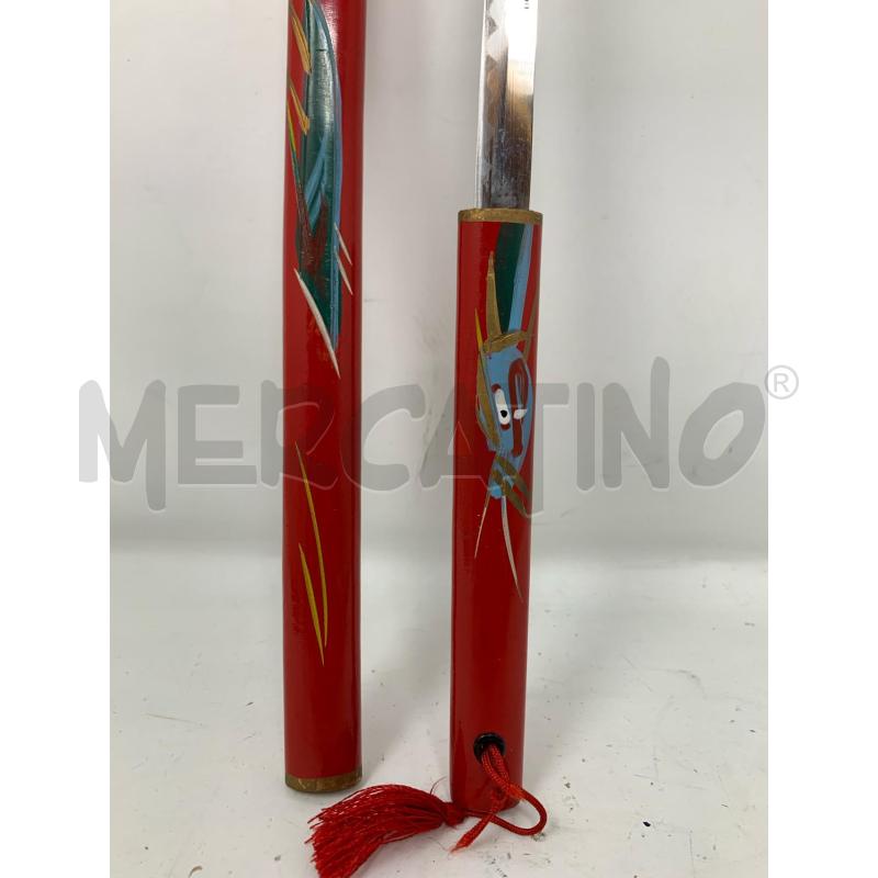 KATANA PICCOLA MANICO ROSSO DISEGNO DRAGO  | Mercatino dell'Usato Roma re di roma 4