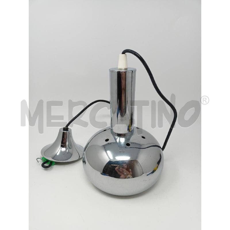 LAMPADARIO 1 LUCE DISCO CROMATO BOMBATO  | Mercatino dell'Usato Roma re di roma 1