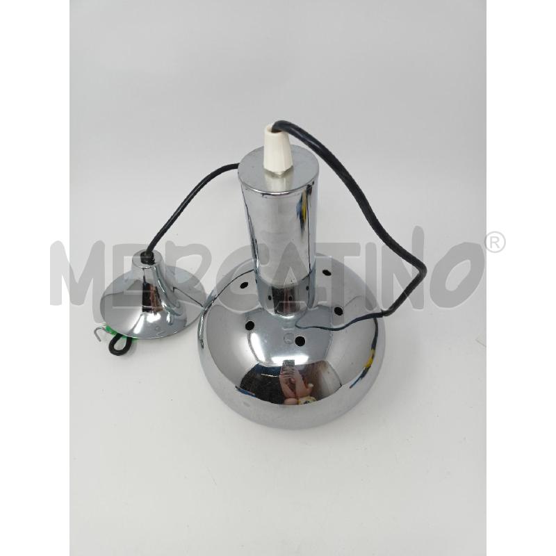 LAMPADARIO 1 LUCE DISCO CROMATO BOMBATO  | Mercatino dell'Usato Roma re di roma 2