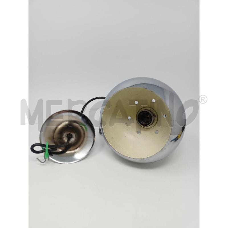 LAMPADARIO 1 LUCE DISCO CROMATO BOMBATO  | Mercatino dell'Usato Roma re di roma 4