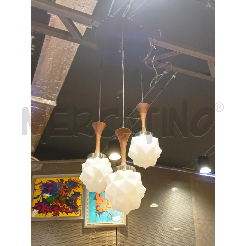 LAMPADARIO 3L. PARALUMI OPALINA SAT DIAMANTATA | Mercatino dell'Usato Roma re di roma 1
