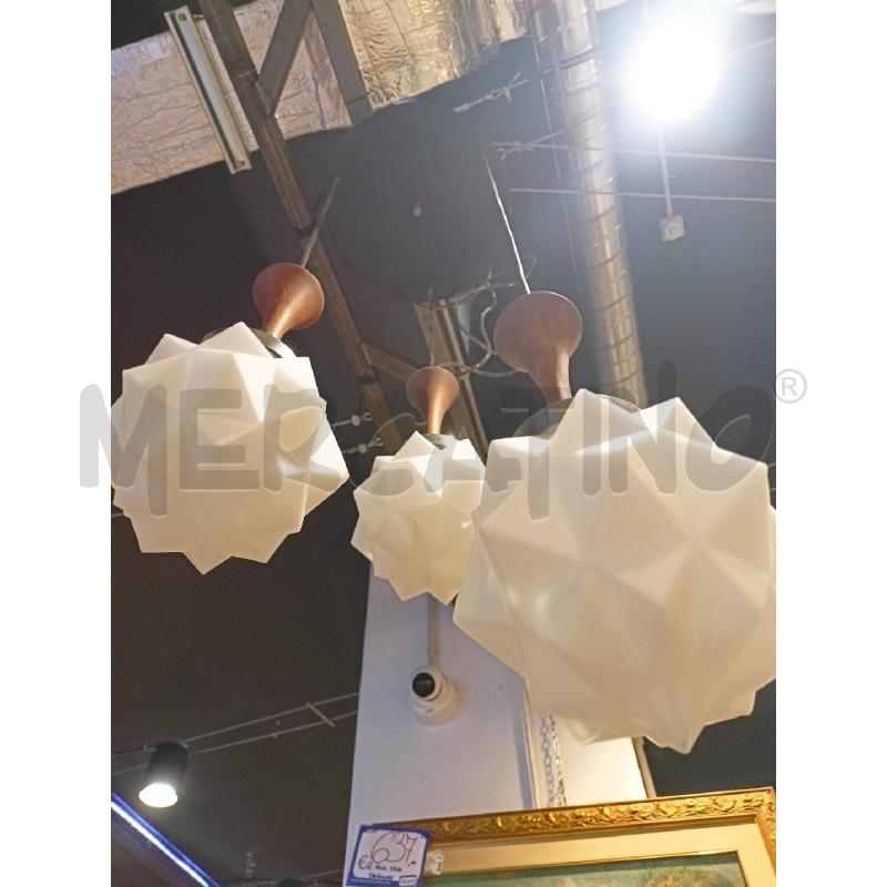 LAMPADARIO 3L. PARALUMI OPALINA SAT DIAMANTATA | Mercatino dell'Usato Roma re di roma 2