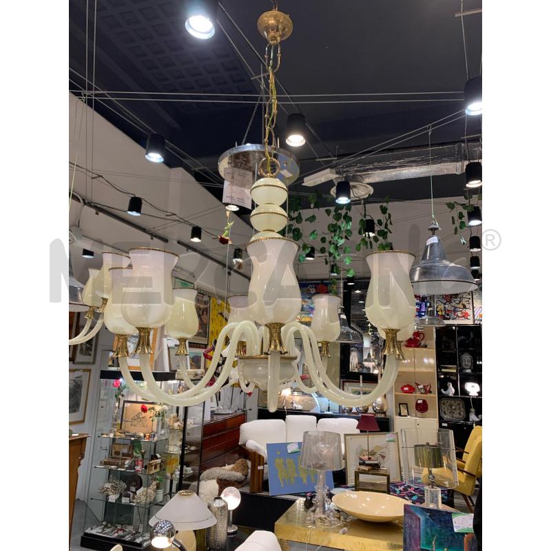 LAMPADARIO 8L. STILE SEGUSO VETRO SABBIATO | Mercatino dell'Usato Roma re di roma 1