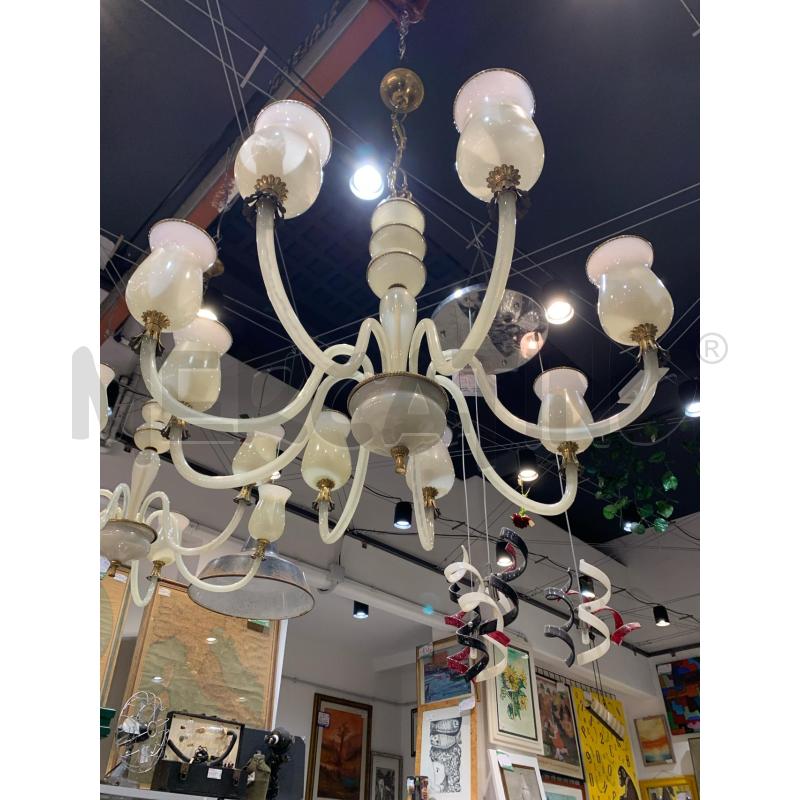 LAMPADARIO 8L. STILE SEGUSO VETRO SABBIATO | Mercatino dell'Usato Roma re di roma 2