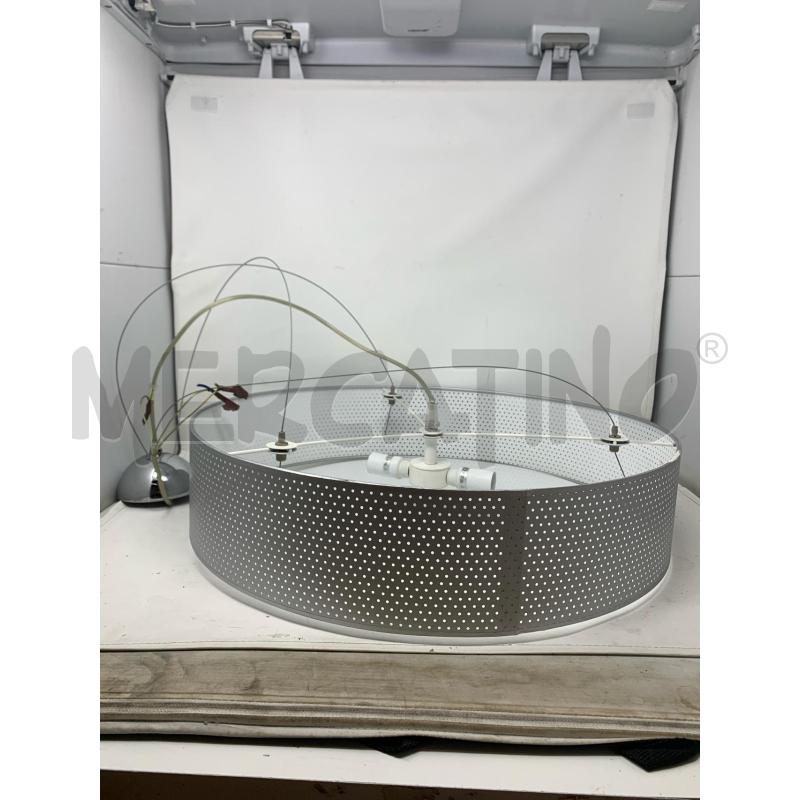 LAMPADARIO CIRCOLARE LAMINA METALLO FORELLATA PLACCA BIANCA  | Mercatino dell'Usato Roma re di roma 1