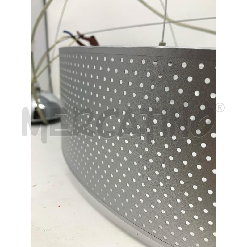 LAMPADARIO CIRCOLARE LAMINA METALLO FORELLATA PLACCA BIANCA  | Mercatino dell'Usato Roma re di roma 2
