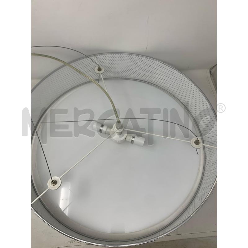 LAMPADARIO CIRCOLARE LAMINA METALLO FORELLATA PLACCA BIANCA  | Mercatino dell'Usato Roma re di roma 3