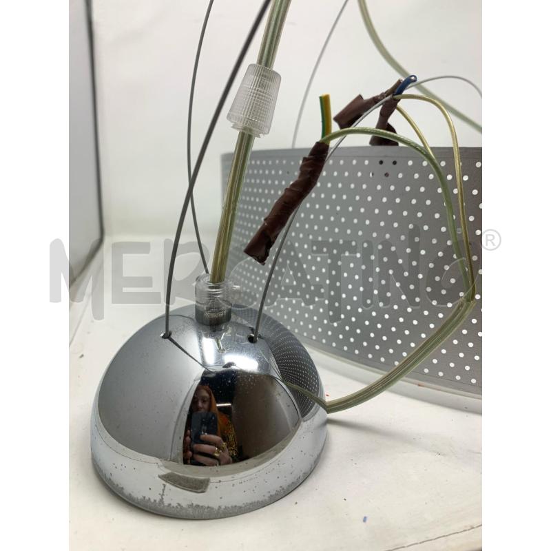 LAMPADARIO CIRCOLARE LAMINA METALLO FORELLATA PLACCA BIANCA  | Mercatino dell'Usato Roma re di roma 4