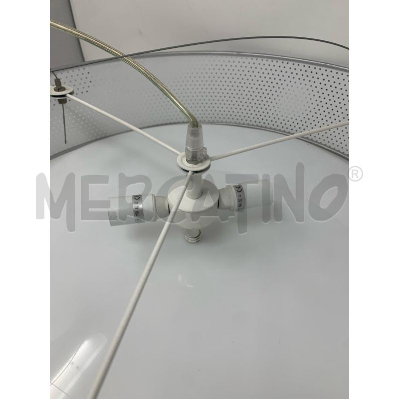 LAMPADARIO CIRCOLARE LAMINA METALLO FORELLATA PLACCA BIANCA  | Mercatino dell'Usato Roma re di roma 5